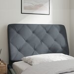 vidaXL Coussin de tête de lit gris foncé 90 cm velours