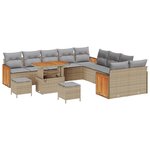 vidaXL Ensemble de canapé de jardin 13 Pièces beige et gris clair
