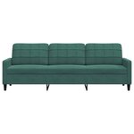 vidaXL Canapé à 3 places Vert foncé 210 cm Velours