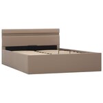 vidaXL Cadre de lit à rangement et LED Cappuccino Similicuir 120x200cm