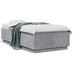 vidaXL Cadre de lit sans matelas gris béton 90x190 cm