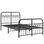 vidaXL Cadre de lit métal sans matelas avec pied de lit noir 120x200cm