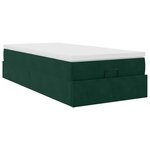 vidaXL Cadre de lit ottoman avec matelas vert foncé 90x200 cm velours