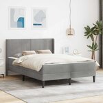 vidaXL Cadre de lit avec matelas Gris clair 160 x 200 cm Velours