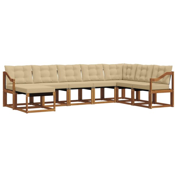 vidaXL Ensemble de canapés d'extérieur 8 Pièces Naturel et Beige