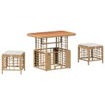 vidaXL Ensemble de salle à manger pour jardin 3 pc Nature et Blanc