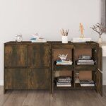 vidaXL Buffets 2 Pièces Chêne fumé 70x41x75 cm Bois d'ingénierie
