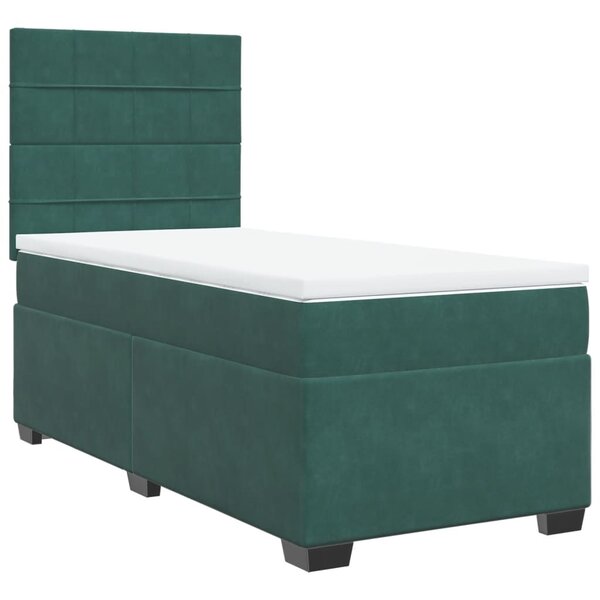 vidaXL Sommier à lattes de lit avec matelas Vert foncé 90x200 cm