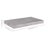 vidaXL Étagères murales flottantes 4 Pièces gris béton 50x23x3 8 cm MDF