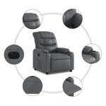 vidaXL Fauteuil inclinable électrique Gris Similicuir