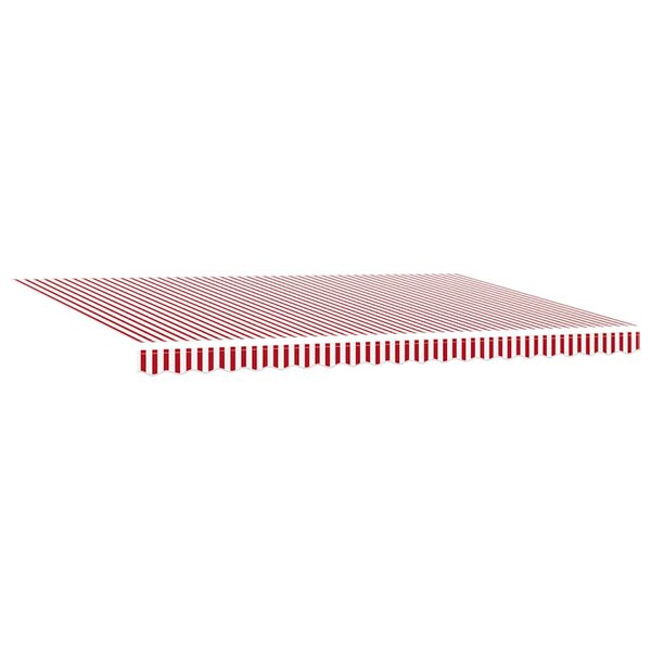 vidaXL Auvent Rétractable Rouge et blanc 500 × 300 cm Tissu  Métal