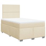 vidaXL Sommier à lattes de lit avec matelas Crème 120x200 cm Tissu