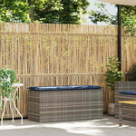 vidaXL Banc de jardin avec coussin gris 110x40x44 cm résine tressée