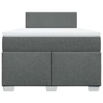 vidaXL Sommier à lattes de lit avec matelas gris foncé 120x190cm tissu