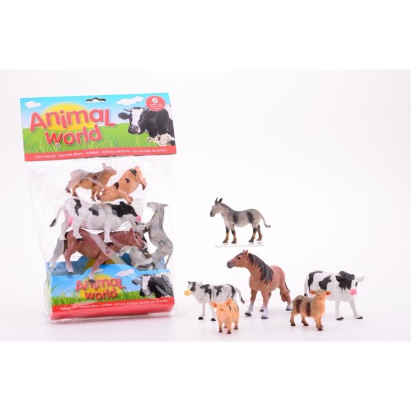 Johntoy 26779 - Animal World Lot de 6 animaux de la ferme