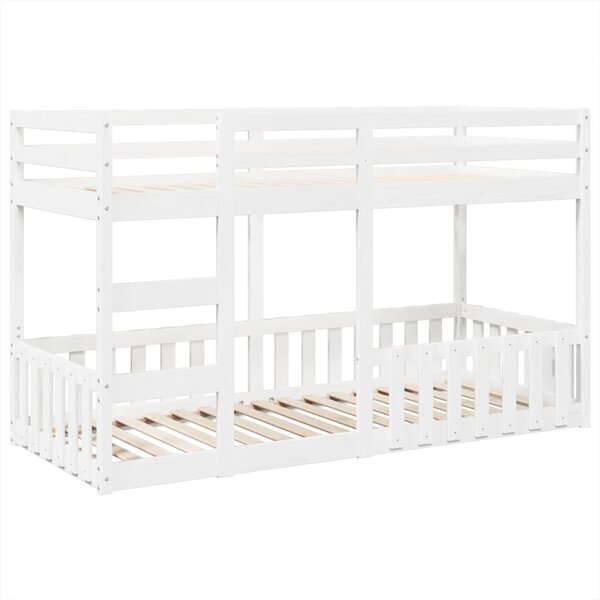 vidaXL Lit superposé Blanc 80x200 cm Bois de pin massif