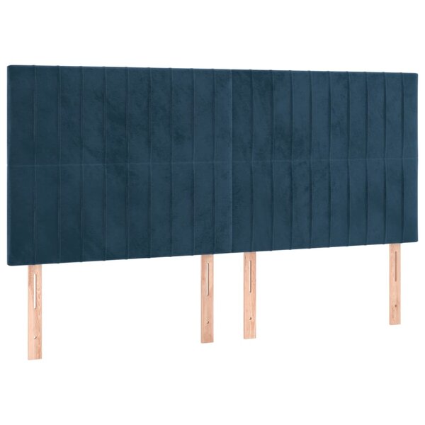 vidaXL Tête de lit Bleu foncé 180 x 5 x 118/128 cm Velours