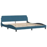 vidaXL Lit avec matelas Hanko bleu 200x200 cm velours