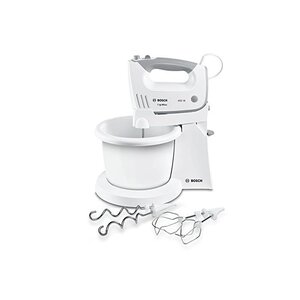 Batteur électrique mfq36460 ergomixx avec support et bol mélangeur 450 w blanc bosch