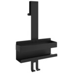 vidaXL Support de douche suspendu noir mat acier inoxydable 304 brossé