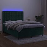 vidaXL Sommier à lattes de lit matelas et LED Vert foncé 140x200 cm