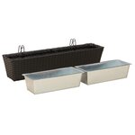 vidaXL Garde-Corps 2 pc Noir 80 x 17 x 17 cm métal