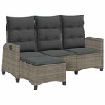 vidaXL Canapé de jardin inclinable coussins forme de L gris polyrotin