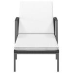 vidaXL Chaises longues lot de 2 avec table résine tressée noir