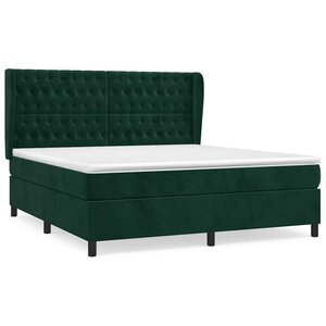 vidaXL Sommier à lattes de lit et matelas Vert foncé 160x200cm Velours