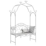 vidaXL Banc de jardin avec coussin Blanc 104 x 54 x 93cm Acier