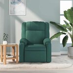 vidaXL Fauteuil de massage inclinable Vert foncé Tissu