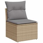 vidaXL Salon de jardin avec coussins 10Pièces beige résine tressée acacia