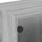 vidaXL Table basse avec portes en verre sonoma gris 68x50x42 cm