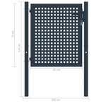 vidaXL Portail de clôture Anthracite 102x125 cm Acier