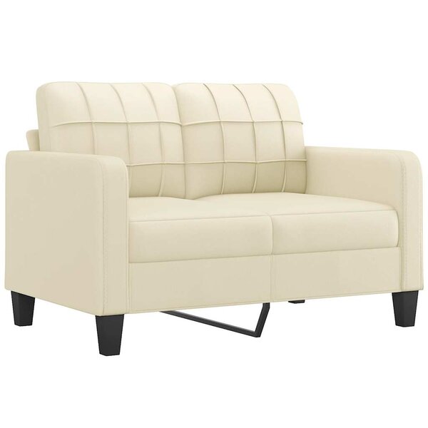 vidaXL Canapé à 2 places Crème 120 cm Similicuir