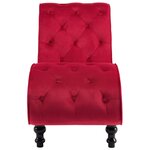 vidaXL Chaise longue Velours Rouge