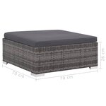Salon de jardin meuble d'extérieur ensemble de mobilier 6 pièces avec coussins résine tressée gris 02_0016863