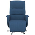 vidaXL Fauteuil inclinable avec repose-pieds bleu tissu