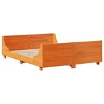 vidaXL Lit bibliothèque sans matelas cire marron 150x200cm bois massif
