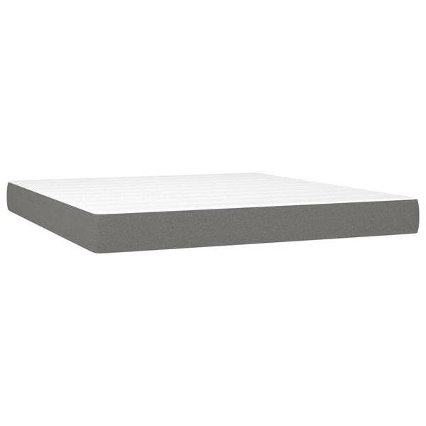 vidaXL Matelas de lit à ressorts ensachés fermeté moyenne Gris foncé 180x200x20 cm