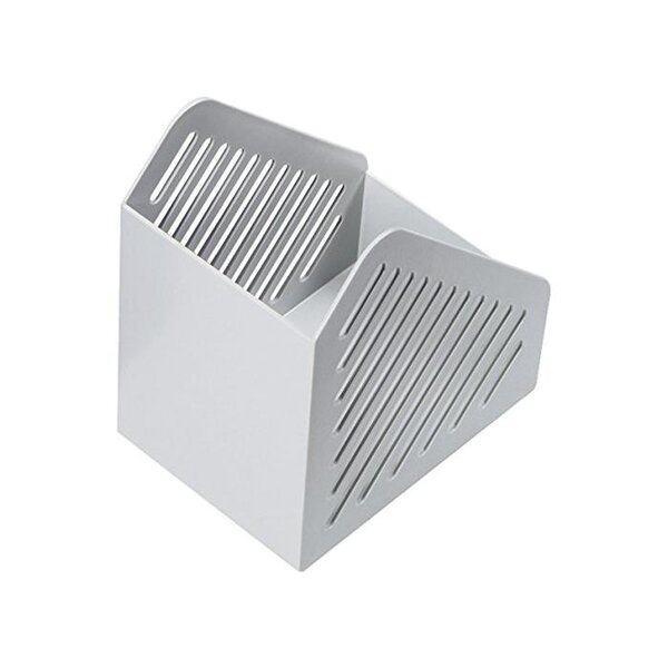 Porte-revues, structure ajourée, format A5, polystyrène Gris clair HELIT