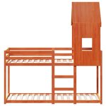 vidaXL Lit superposé sans matelas cire marron 80x200 cm pin massif