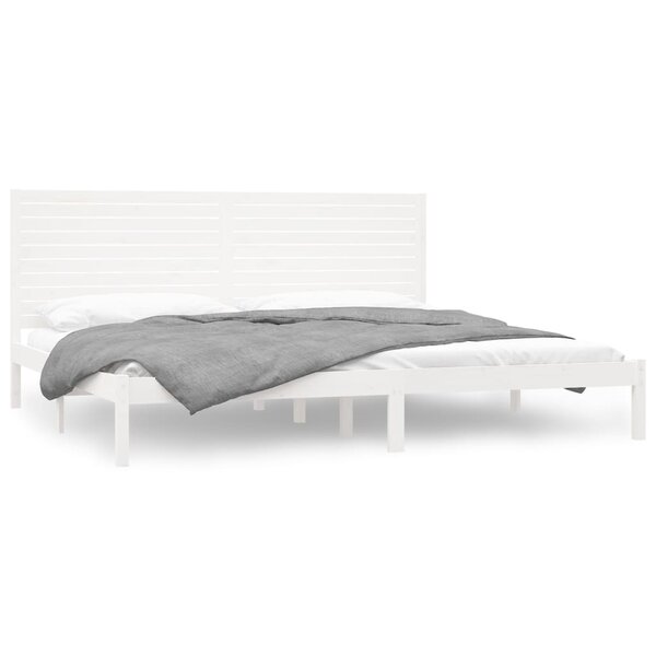 vidaXL Cadre de lit sans matelas blanc 200x200 cm bois massif