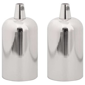 vidaXL Douilles de lampe 2 Pièces nickel satiné E27