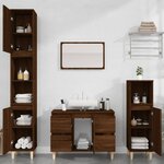 vidaXL Ensemble de meubles de salle de bain 3 Pièces Chêne marron