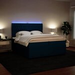 vidaXL Sommier à lattes de lit et matelas Bleu 200x200 cm velours
