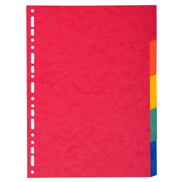 Intercalaires Carte Lustrée 225g 5 Positions - A4 - Couleurs Assorties - Exacompta