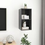 vidaXL Meuble TV mural Gris 37x37x72 cm Bois d’ingénierie