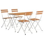 vidaXL Ensemble de bistro pliable 5 Pièces Bois d'acacia solide et acier