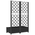 vidaXL Jardinière avec treillis Noir 80x40x121 5 cm PP